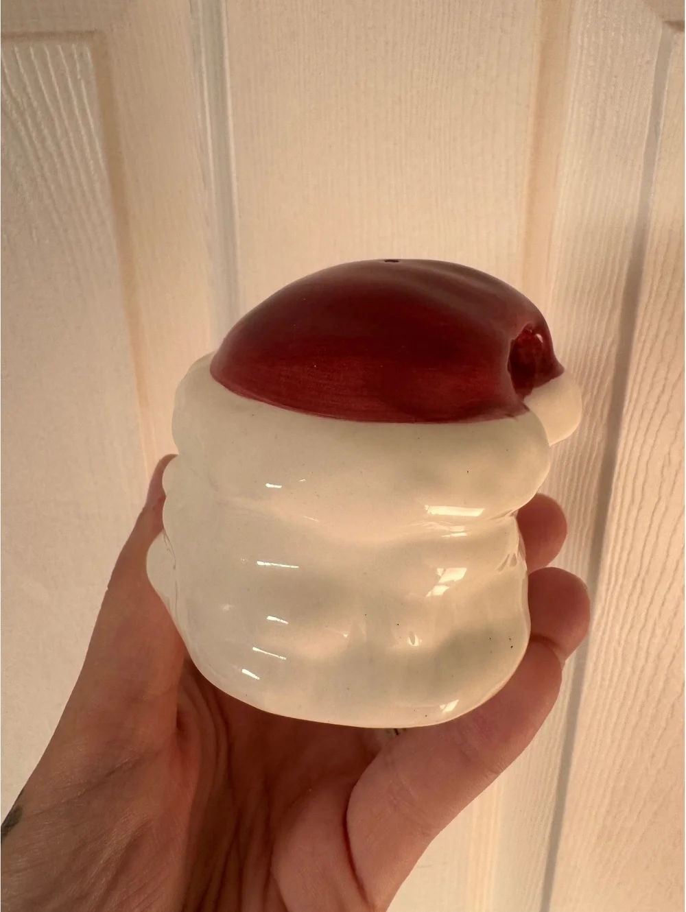 Ceramic Santa Claus and Mrs. Claus Snowman Salt and Pepper Shakers